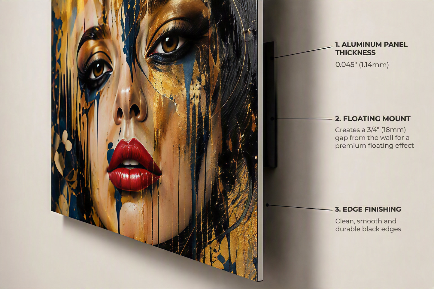 Golden Veil | ChromaLuxe® Aluminium Metal Print | Gloss Finish