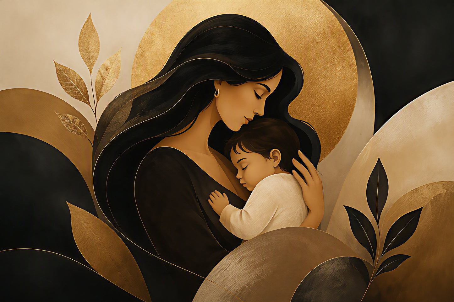 Ultra Premium Aluminum Metal Art | Mother & Baby - Abstract Photo Wall Art Decor | 16 x 24 inches (Copy)
