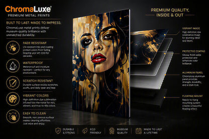 Golden Veil | ChromaLuxe® Aluminium Metal Print | Gloss Finish
