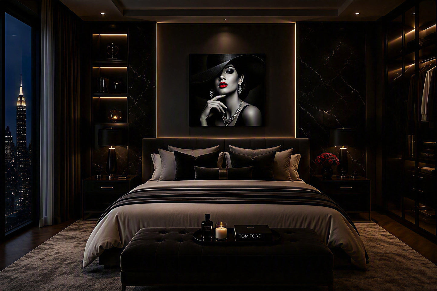 Velvet Noir | Luxury Fashion | ChromaLuxe® Aluminium Metal Print | Gloss Finish