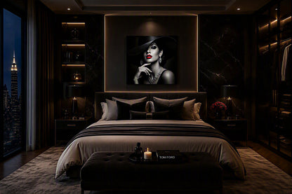Velvet Noir | Luxury Fashion | ChromaLuxe® Aluminium Metal Print | Gloss Finish