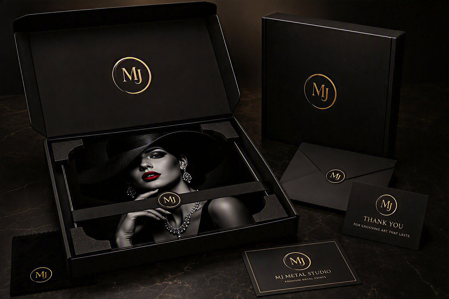 Velvet Noir | Luxury Fashion | ChromaLuxe® Aluminium Metal Print | Gloss Finish