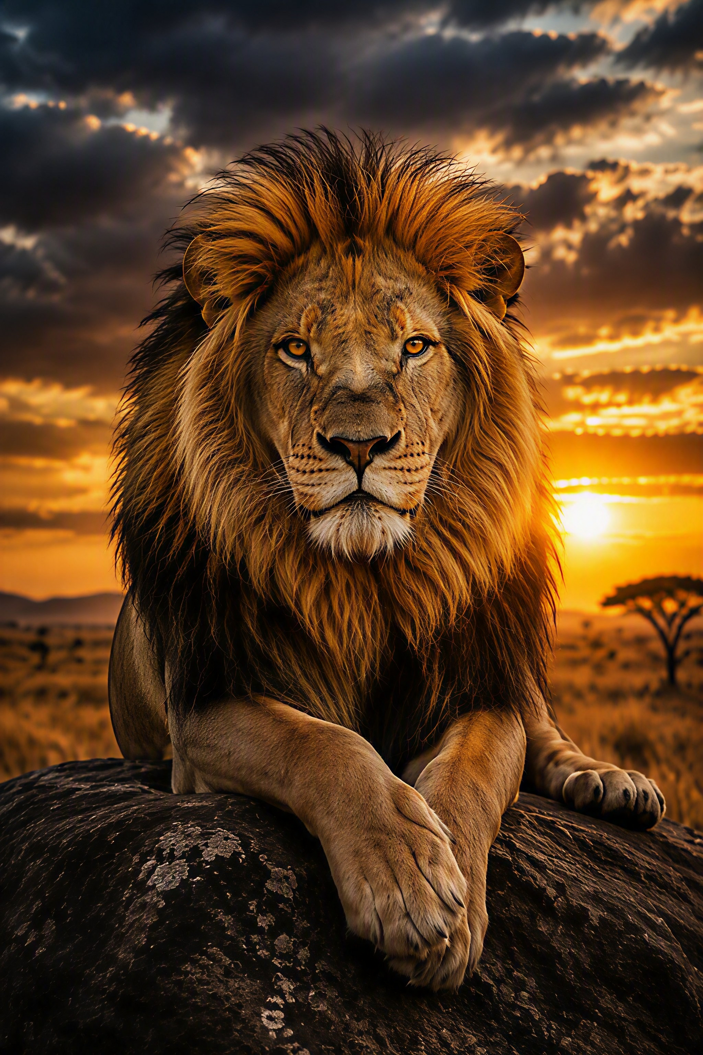 King of the Mara - Lion | Premium ChromaLuxe® Aluminum Metal Print | Gloss Finish