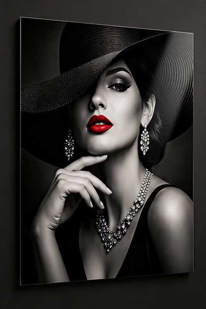 Velvet Noir | Luxury Fashion | ChromaLuxe® Aluminium Metal Print | Gloss Finish