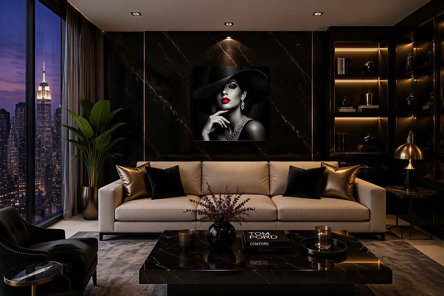 Velvet Noir | Luxury Fashion | ChromaLuxe® Aluminium Metal Print | Gloss Finish