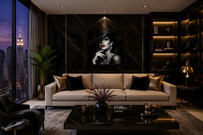 Velvet Noir | Luxury Fashion | ChromaLuxe® Aluminium Metal Print | Gloss Finish