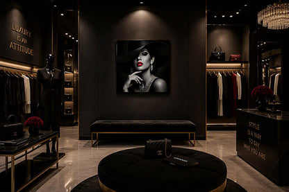 Velvet Noir | Luxury Fashion | ChromaLuxe® Aluminium Metal Print | Gloss Finish