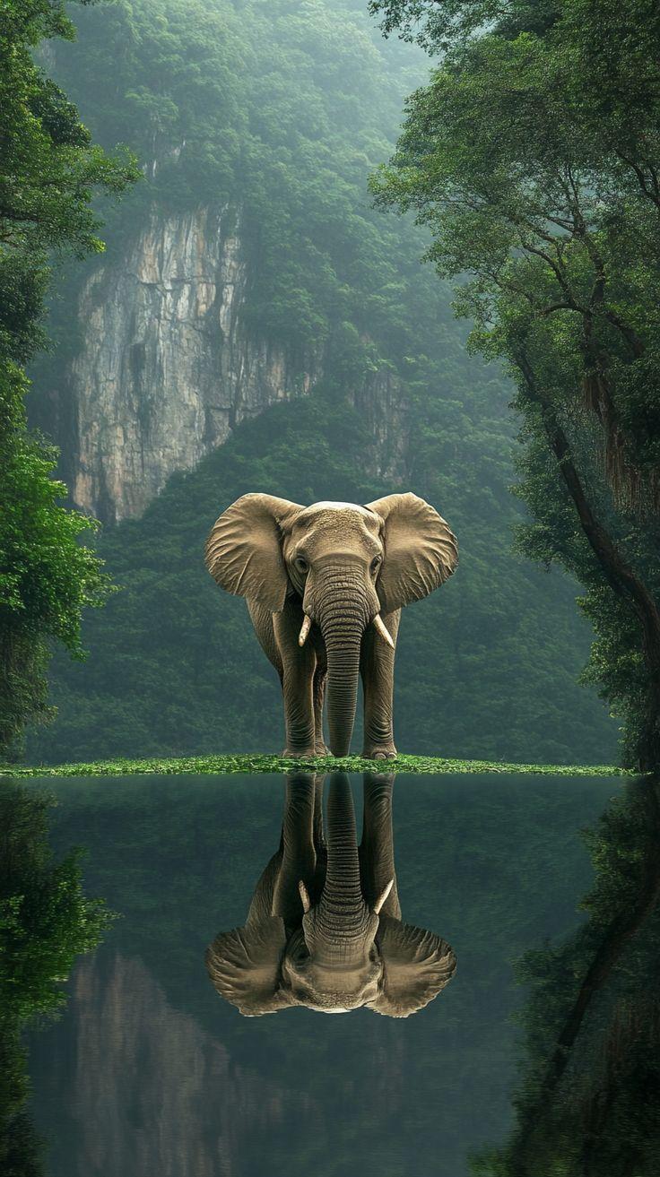 Elephant — at Sunset | Museum-Grade Metal Print